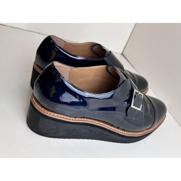 Halogen Emma Monk Strap Patent Leather Oxford, Navy Sz: 11M, 45-03 - Picture 6 of 16